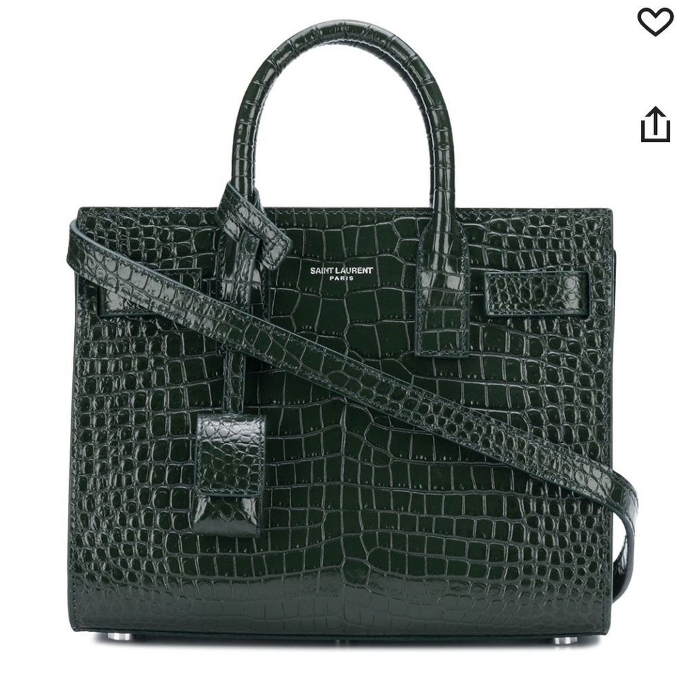 Saint Laurent Sac De Jour Nano in Crocodile Embossed Leather Bag